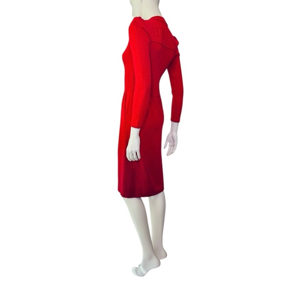 70s/ 80s Vintage Designers St John & Lillie Rubin Red Knit Dress‎ XS - Picture 5 of 12